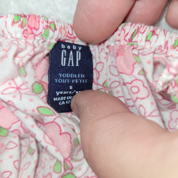 🌸 Vintage Baby Gap Smocked Pink Floral Swing Tank Top Girls Size 5 - Picture 7 of 8